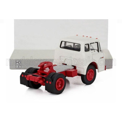BREKINA PLAST FORD USA C-SERIES TRACTOR TRUCK 2-ASSI 1970 - WHITE RED 1/87