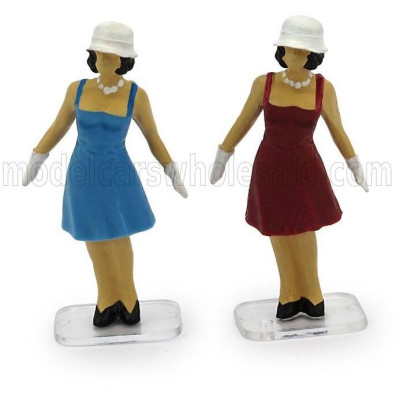 BRUMM FIGURES SET 2X WOMAN DONNA ANNI 60 - BLUE RED 1/43