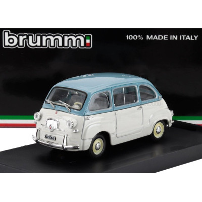 BRUMM FIAT 600 MULTIPLA STRADALE 1-SERIES 1956 - LIGHT BLUE WHITE 1/43