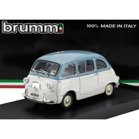BRUMM FIAT 600 MULTIPLA STRADALE 1-SERIES 1956 - LIGHT BLUE WHITE 1/43