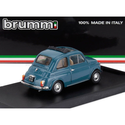 BRUMM FIAT 500F TETTO APERTO - OPEN 1965 - BLUE MEDIO 1/43