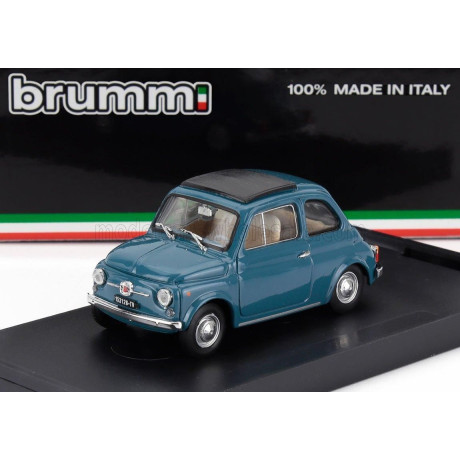 BRUMM FIAT 500F TETTO CHIUSO - CLOSED 1965 - BLUE MEDIO 1/43