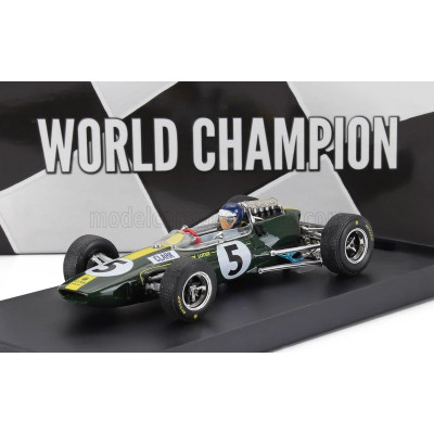 BRUMM LOTUS F1  33 N 5 WORLD CHAMPION WINNER BRITISH GP 1965 JIM CLARK - WITH DRIVER FIGURE - GREEN YELLOW 1/43