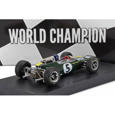 BRUMM LOTUS F1  33 N 5 WORLD CHAMPION WINNER BRITISH GP 1965 JIM CLARK - WITH DRIVER FIGURE - GREEN YELLOW 1/43