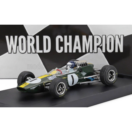 BRUMM LOTUS F1  33 N 1 WORLD CHAMPION WINNER GERMAN GP 1965 JIM CLARK - WITH DRIVER FIGURE - GREEN YELLOW 1/43