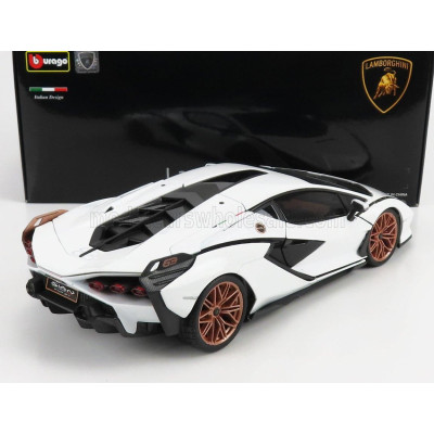 BURAGO LAMBORGHINI SIAN FKP 37 HYBRID 2020 - WHITE BLACK 1/18