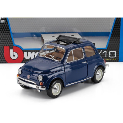 BURAGO FIAT 500L OPEN ROOF 1968 - BLUE 1/16