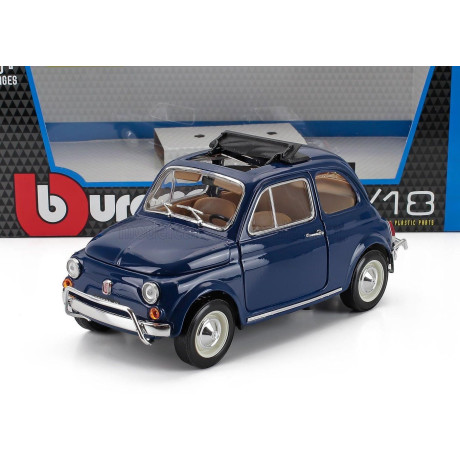 BURAGO FIAT 500L OPEN ROOF 1968 - BLUE 1/16
