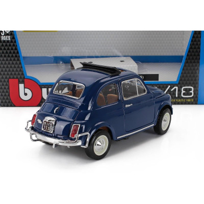 BURAGO FIAT 500L OPEN ROOF 1968 - BLUE 1/16
