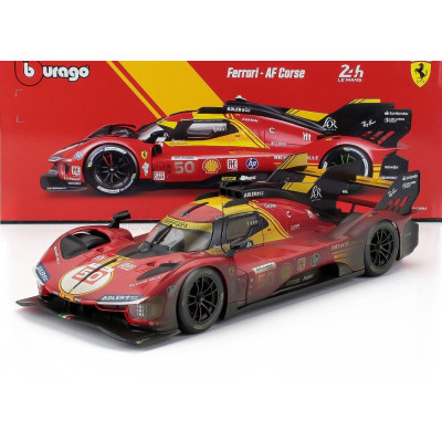 BURAGO FERRARI 499P 3.0L TURBO V6 TEAM FERRARI AF CORSE N 50 WINNER 24h LE MANS (AFTER RACE VERSION) 2024 ANTONIO FUOCO - MIGUEL