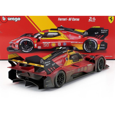 BURAGO FERRARI 499P 3.0L TURBO V6 TEAM FERRARI AF CORSE N 50 WINNER 24h LE MANS (AFTER RACE VERSION) 2024 ANTONIO FUOCO - MIGUEL