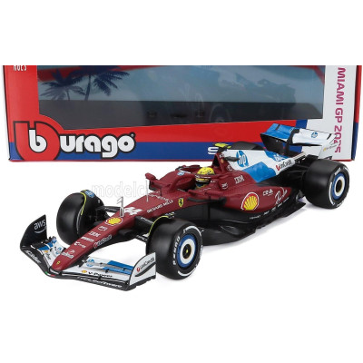 BURAGO FERRARI F1  SF-25 TEAM SCUDERIA FERRARI HP N 44 MIAMI GP 2025 LEWIS HAMILTON - RED WHITE BLUE 1/18