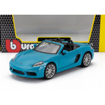 BURAGO PORSCHE BOXSTER 718 (982) SPIDER 2016 - LIGHT BLUE 1/24