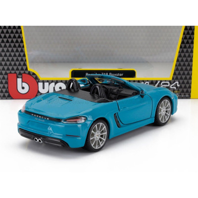 BURAGO PORSCHE BOXSTER 718 (982) SPIDER 2016 - LIGHT BLUE 1/24