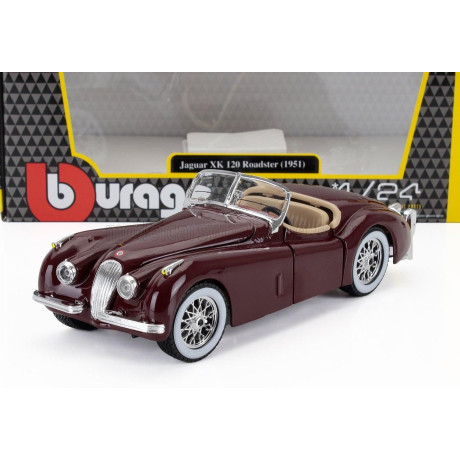 BURAGO JAGUAR XK120 CABRIOLET 1951 - BORDEAUX 1/24
