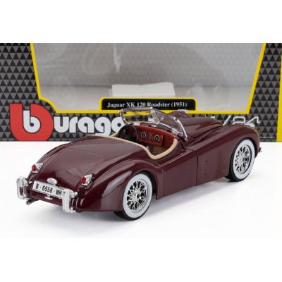 BURAGO JAGUAR XK120 CABRIOLET 1951 - BORDEAUX 1/24