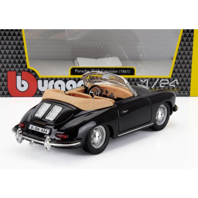 BURAGO PORSCHE 356B CABRIOLET 1961 - BLACK 1/24