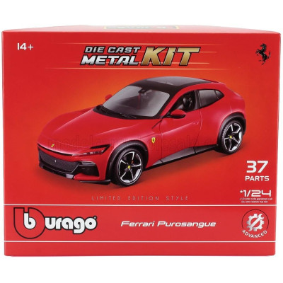 BURAGO FERRARI PUROSANGUE SUV 2022 - 36 PEZZI - 36 PCS - RED BLACK 1/24