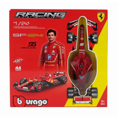 BURAGO FERRARI F1  SF-24 TEAM SCUDERIA FERRARI N 55 SEASON 2024 CARLOS SAINZ - RED BLACK 1/24