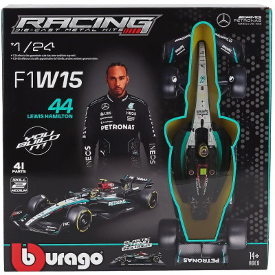 BURAGO MERCEDES GP F1  W15 EQ PERFORMANCE TEAM AMG PETRONAS MOTORSPORT N 44 SEASON 2024 LEWIS HAMILTON - BLACK SILVER GREEN 1/24