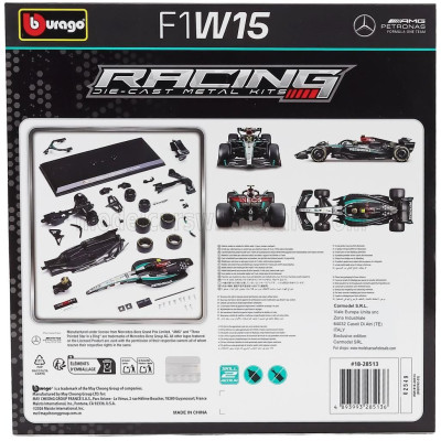 BURAGO MERCEDES GP F1  W15 EQ PERFORMANCE TEAM AMG PETRONAS MOTORSPORT N 44 SEASON 2024 LEWIS HAMILTON - BLACK SILVER GREEN 1/24