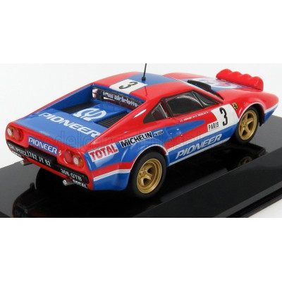 BURAGO FERRARI 308 GTB Gr.4 (night version) N 3 RALLY MONTECARLO 1982 JEAN CLAUDE ANDRUET - MICHELE PETIT BICHE - RED BLUE 1/43