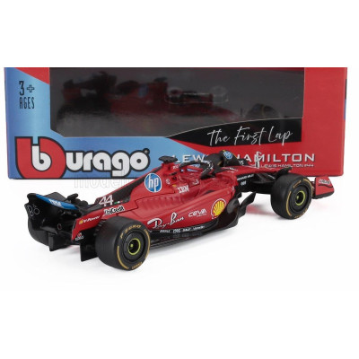 BURAGO FERRARI F1  SF-23 TEAM SCUDERIA FERRARI HP N 44 TEST FIORANO 2025 LEWIS HAMILTON - RED BLACK 1/43