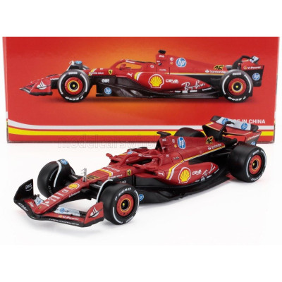 BURAGO FERRARI F1  SF-24 TEAM SCUDERIA FERRARI N 16 WINNER ITALY MONZA GP 2024 CHARLES LECLERC - RED WHITE BLACK 1/43