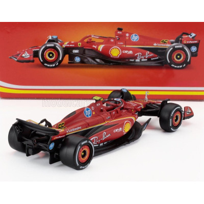BURAGO FERRARI F1  SF-24 TEAM SCUDERIA FERRARI N 55 4th ITALY MONZA GP 2024 CARLOS SAINZ - RED WHITE BLACK 1/43
