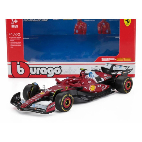 BURAGO FERRARI F1  SF-25 TEAM SCUDERIA FERRARI HP N 44 SEASON 2025 LEWIS HAMILTON - RED 1/43