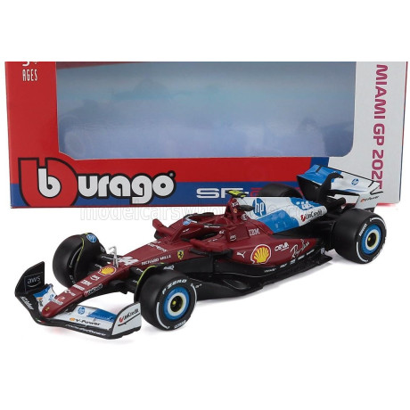 BURAGO FERRARI F1  SF-25 TEAM SCUDERIA FERRARI HP N 44 MIAMI GP 2025 LEWIS HAMILTON - RED WHITE BLUE 1/43