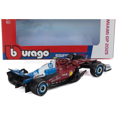 BURAGO FERRARI F1  SF-25 TEAM SCUDERIA FERRARI HP N 44 MIAMI GP 2025 LEWIS HAMILTON - RED WHITE BLUE 1/43