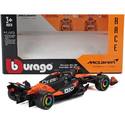 BURAGO McLAREN F1  MCL39 TEAM MCLAREN N 81 SEASON GP 2025 OSCAR PIASTRI - ORANGE BLACK 1/43