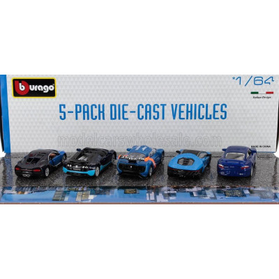 BURAGO PORSCHE 911 TURBO - LAMBORGHINI CENTENARIO - RENAULT ALPINE A110 - BUGATTI VEYRON 16.4 - CHIRON - BLUE 1/64