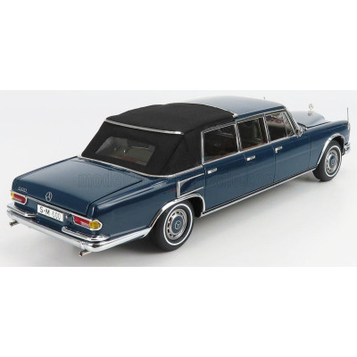 CMC MERCEDES BENZ S-CLASS 600 PULLMAN (W100) LANDAULET SOFT-TOP SEMICONVERTIBLE 1969 - BLUE 1/18