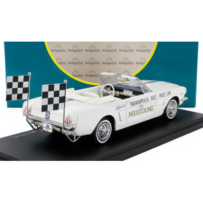 EDICOLA FORD USA MUSTANG CABRIOLET OFFICIAL PACE CAR INDIANAPOLIS 500 1964 - WHITE BLUE 1/24