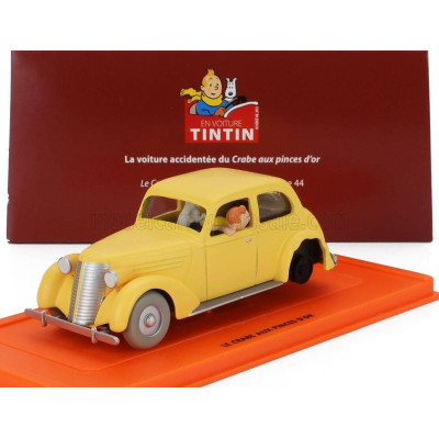 EDICOLA TIN TIN TIN TIN LA VOITURE ACCIDENTEE DU CRABE AUX PRINCES D'OR 1944 - MATT YELLOW 1/43