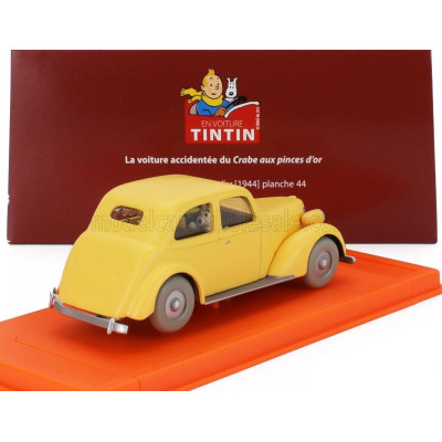 EDICOLA TIN TIN TIN TIN LA VOITURE ACCIDENTEE DU CRABE AUX PRINCES D'OR 1944 - MATT YELLOW 1/43