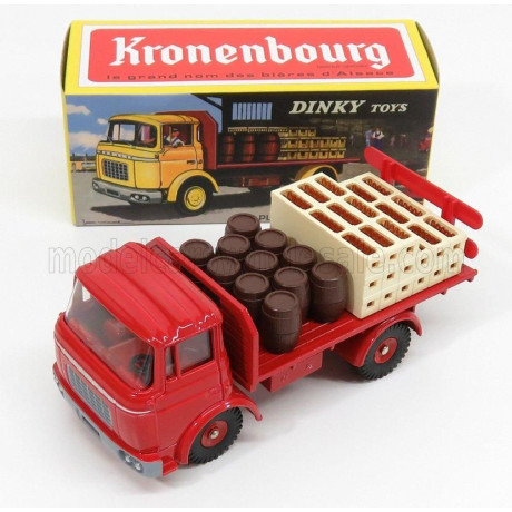 EDICOLA BERLIET GAK TRUCK - BEER KRONENBOURG - PLATEAU BRASSEUR - BIRRA - 1970 - RED 1/43