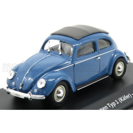 EDICOLA VOLKSWAGEN BEETLE TYPE I KAFER CABRIOLET CLOSED 1950 - BLUE 1/43