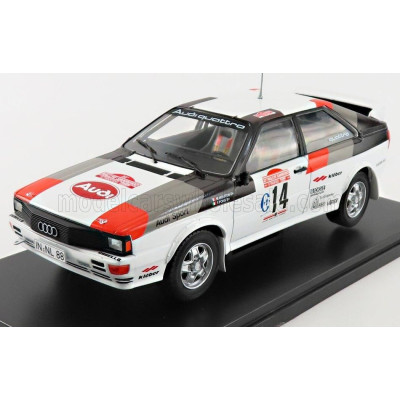 EDICOLA AUDI QUATTRO A1 N 14 WINNER RALLY SANREMO 1981 MICHELE MOUTON - FABRIZIA PONS - WHITE BLACK RED 1/24