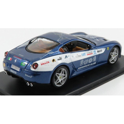 EDICOLA FERRARI 599 GTB FIORANO - PANAMERICANA 20.000 Km 2006 - CON VETRINA - WITH SHOWCASE - BLUE 1/24