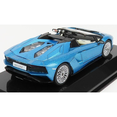 EDICOLA LAMBORGHINI AVENTADOR S ROADSTER 2017 - CON VETRINA - WITH SHOWCASE - BLUE MET 1/43