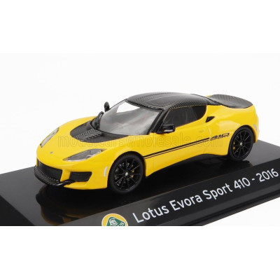 EDICOLA LOTUS EVORA SPORT 410 2016 - CON VETRINA - WITH SHOWCASE - YELLOW BLACK 1/43