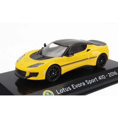EDICOLA LOTUS EVORA SPORT 410 2016 - CON VETRINA - WITH SHOWCASE - YELLOW BLACK 1/43