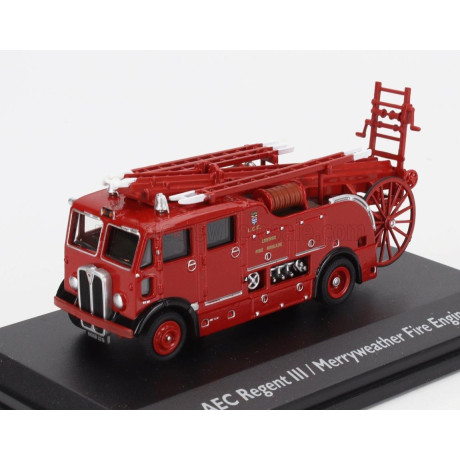 EDICOLA AEC REGENT MKIII TANKER TRUCK MERRYWEATHER FIRE ENGINE 1959 - RED 1/72
