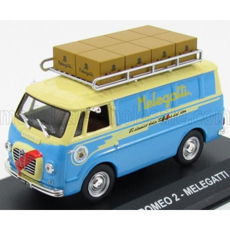 EDICOLA ALFA ROMEO ROMEO 2 VAN 1956 - IL CLASSICO DOLCE ITALIANO MELEGATTI - LIGHT BLUE YELLOW 1/43