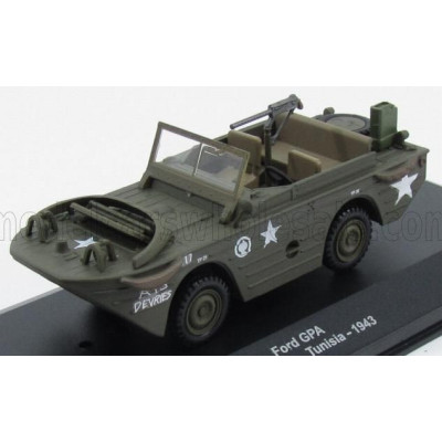 EDICOLA FORD USA GPA ANFIBIO USA ARMY TUNISIA 1943 - DAMAGE DISPLAY BOX - MILIRTARY GREEN 1/43