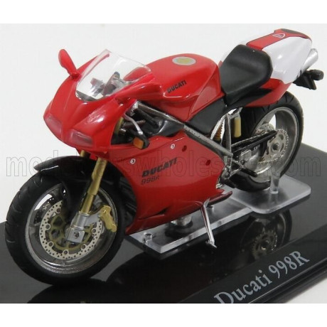 EDICOLA DUCATI 998R - DAMAGE DISPLAY BOX - RED WHITE 1/24