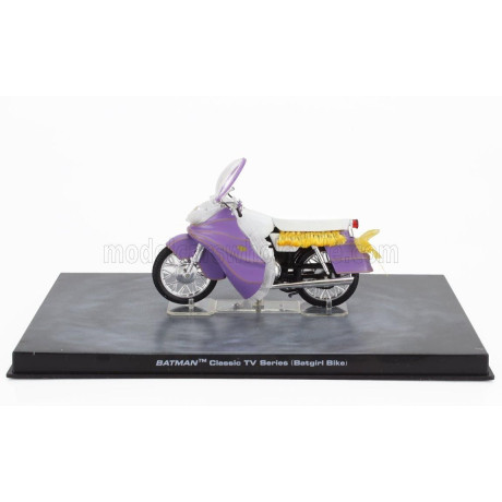 EDICOLA BATMAN BATGIRL MOTORCYCLE - BATMAN TV SERIES - PURPLE YELLOW 1/43
